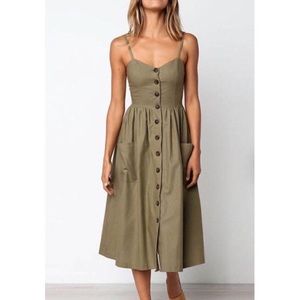 FriGirl Midi Dress Olive Green